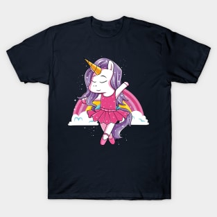 Unicorn Ballet Dance Girls Kids Gift For Ballerina T-Shirt